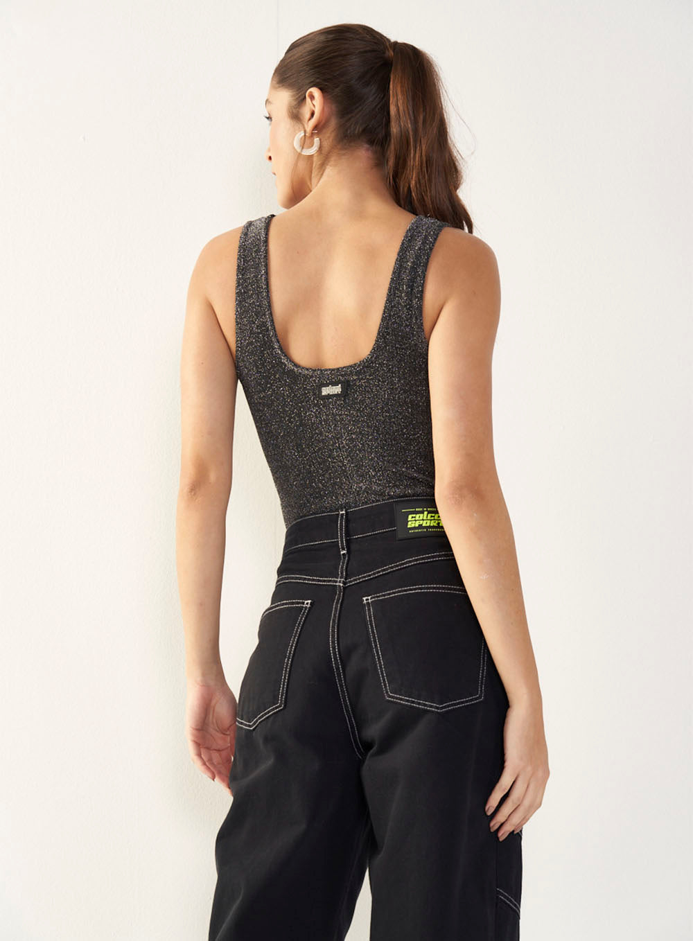 Colcci Sport Metallic Bodysuit with Sport Culture Cutouts