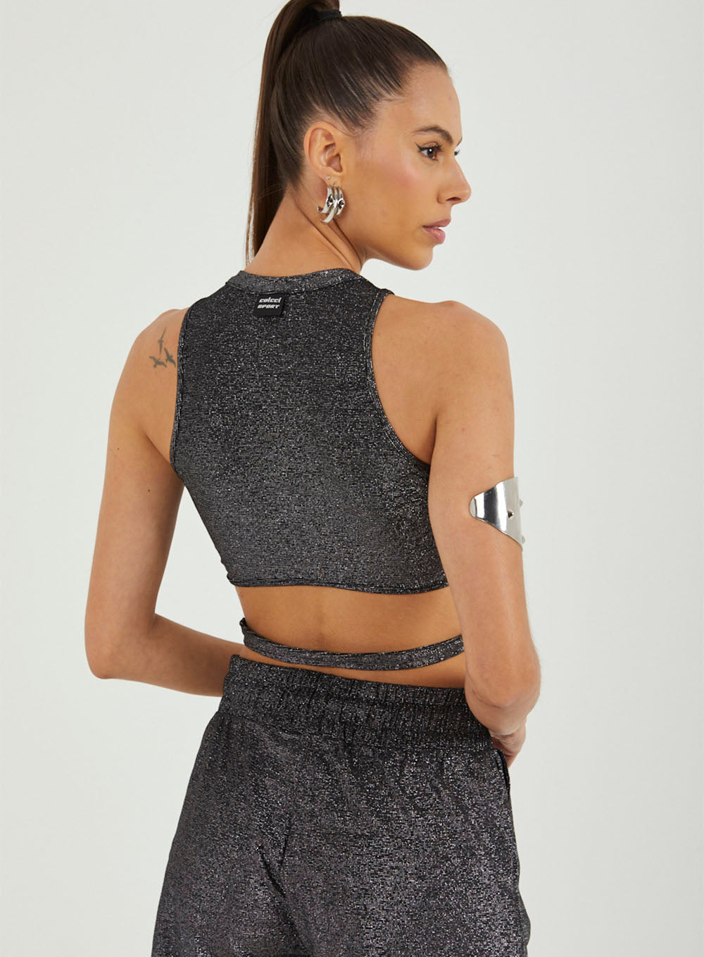 Top Colcci Sport Com Cut Out Metalizado Sport Perfect Black